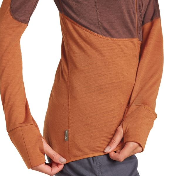 Veste polaire randonnée ICEBREAKER W MERINO 200 REALFLEECE DESCENDER LS ZIP H DUSTY CLAY/CAROB/CB