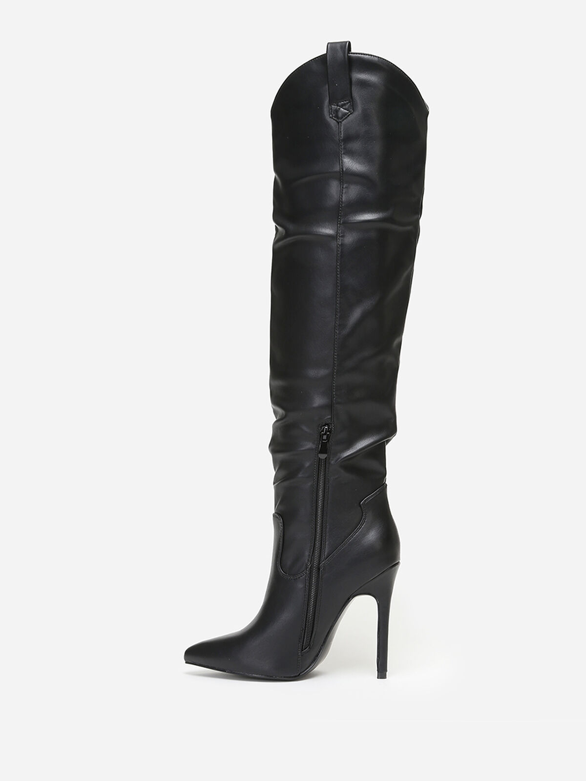 Bottes pointues à talon aiguille- Noir