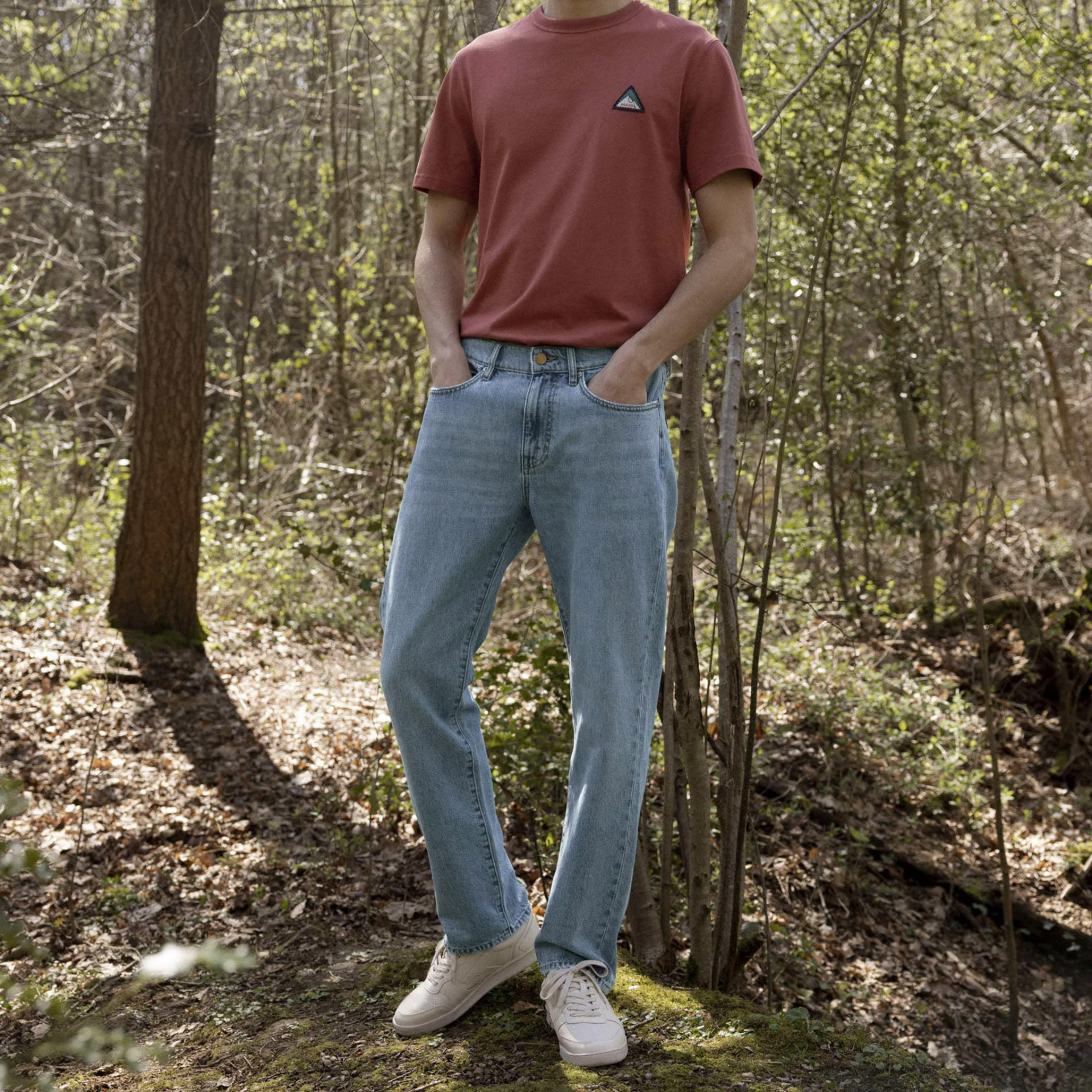 Jean light denim coupe straight végan en coton et coton recyclé - modèle Straight denim
