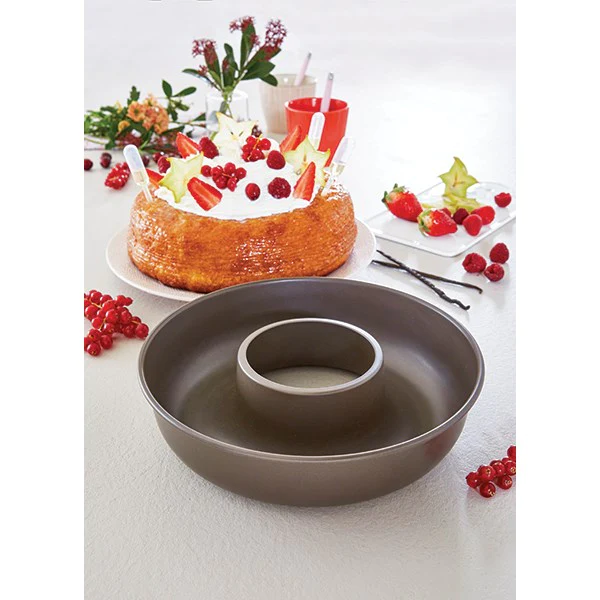 Moule à savarin ou couronne acier revêtu anti-adhérent 24 cm Mathon