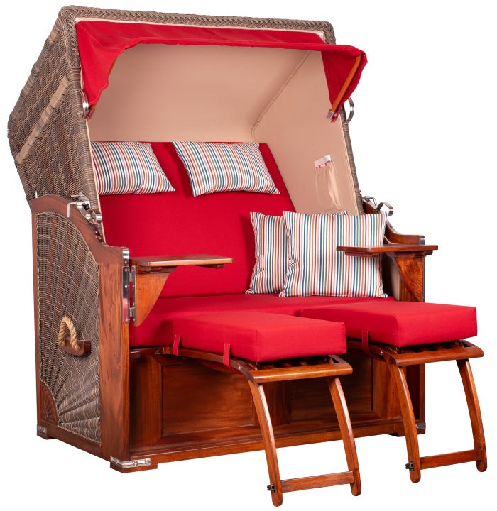 Strandstoel Nordstrand mahonie PE grijs design 585