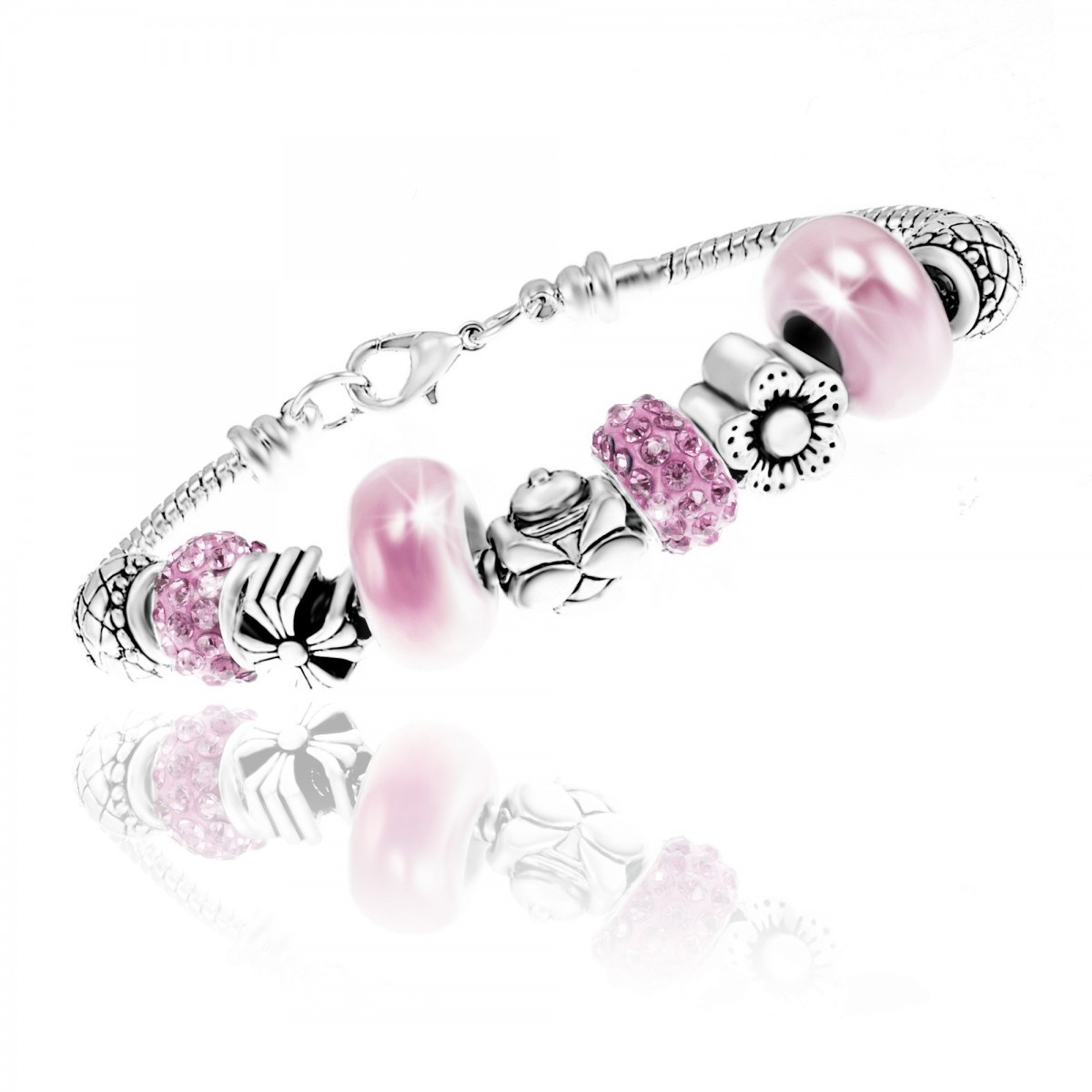 Bracelet perles SC Crystal orné de Cristaux scintillants
