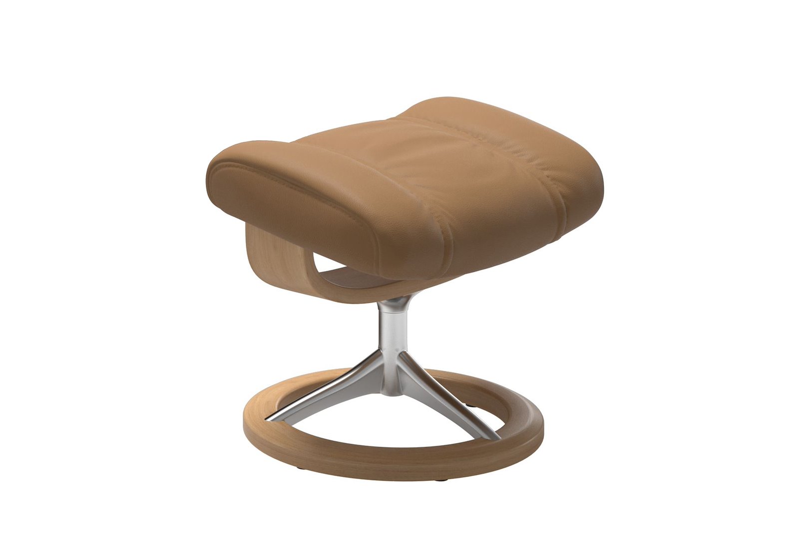 Stressless® Wing (M) Signature krakk Hud Paloma Spesial Taupe og Signature understell i eikbeiset og alu