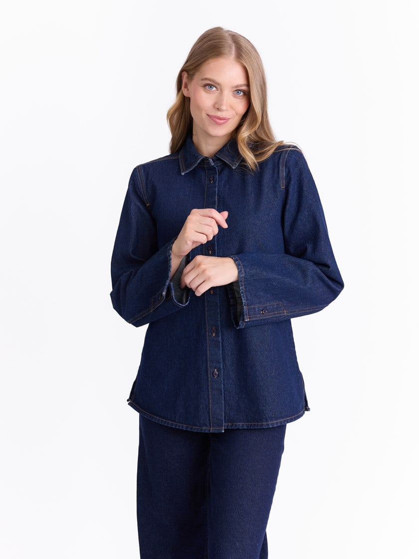 Estelle denim skjorte Dark Denim