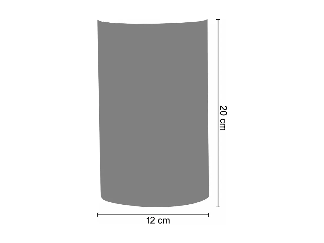 Appliquedemi-cylindre métal ivoire20cm.