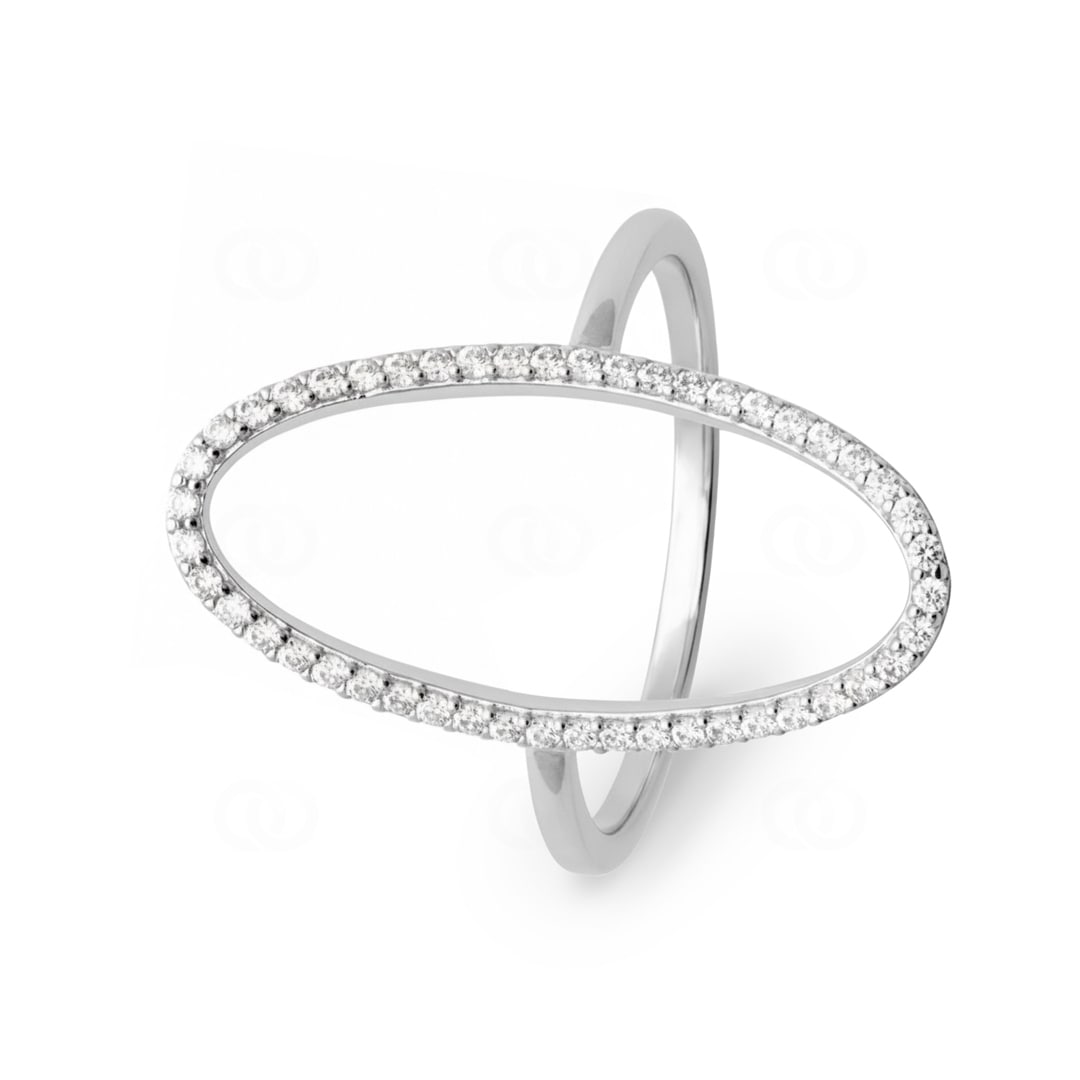Damenring 925 Silber rhodiniert mit Zirkonia