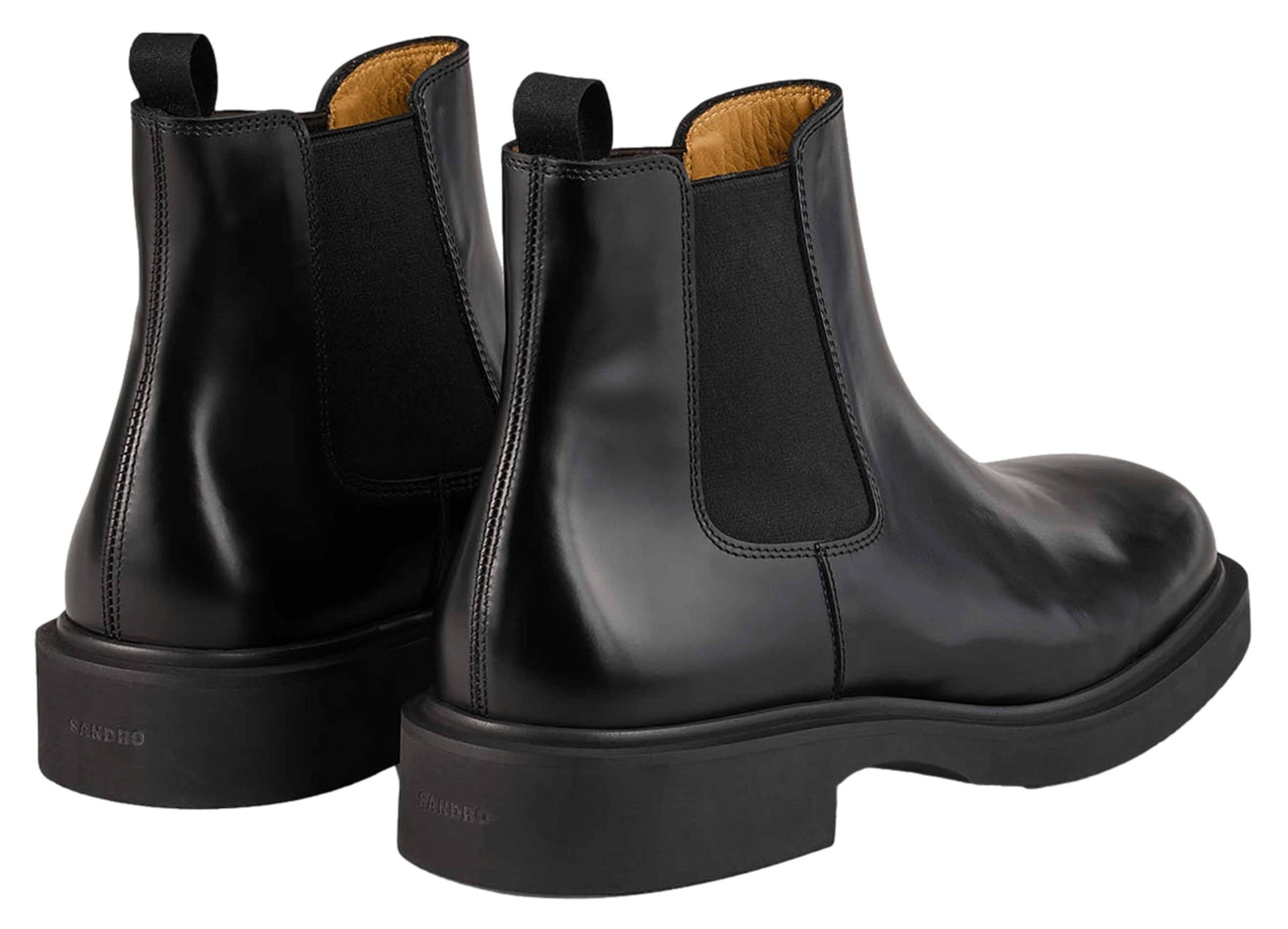 Bottines Chelsea en cuir glacé| Noir