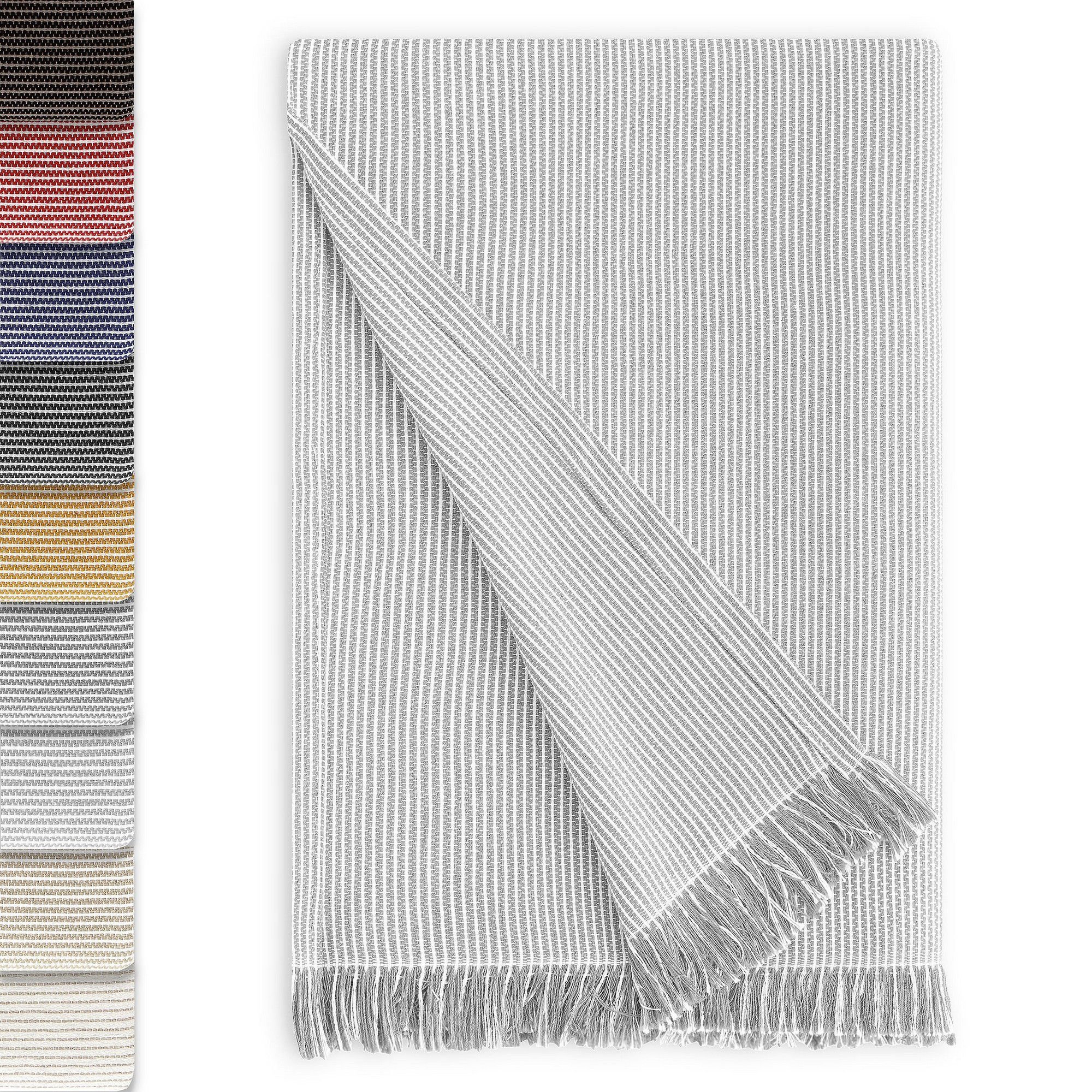 Colcha multiuso Plaid Paul 180 x 260 cm Cinza Claro
