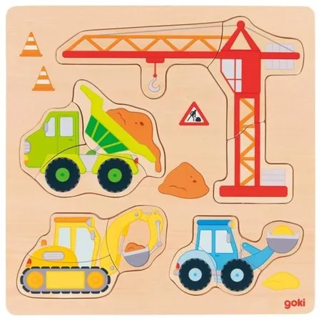 goki Einlegepuzzle Baufahrzeuge