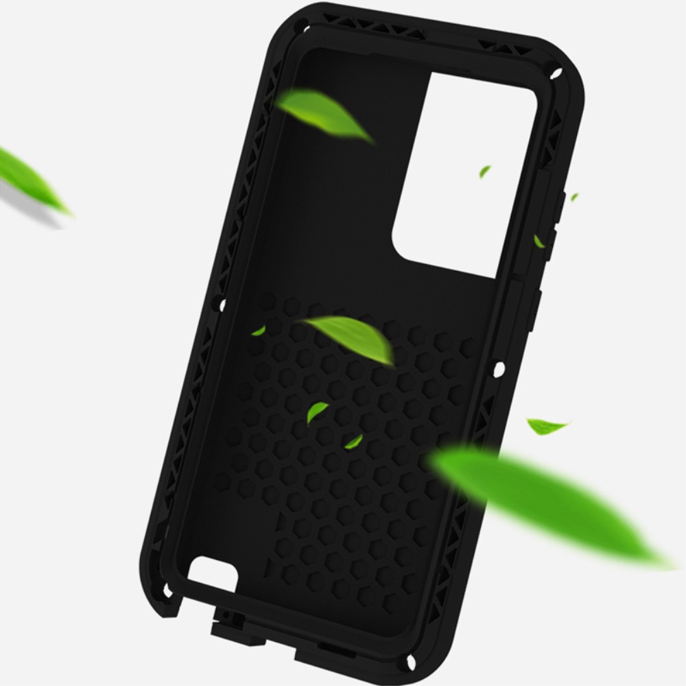 Samsung Galaxy S23 Ultra 5G Silikon Metall Outdoor Case - Schwarz