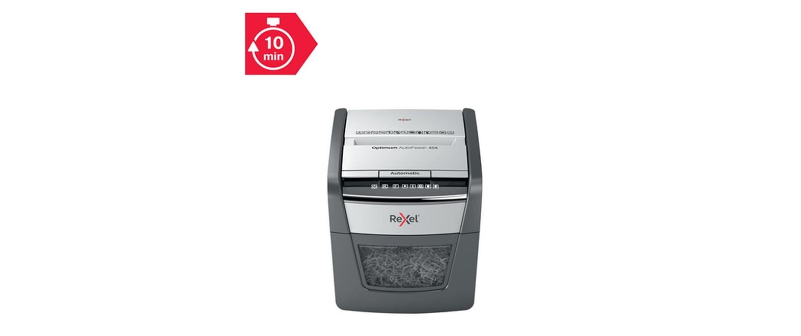 Aktenvernichter Optimum AutoFeed+ 45X P-4, 45 Seiten<br>Automatischer Schredder (auto) für sichere Vernichtung vertraulicher Unterlagen (bis zu 45 Blatt)