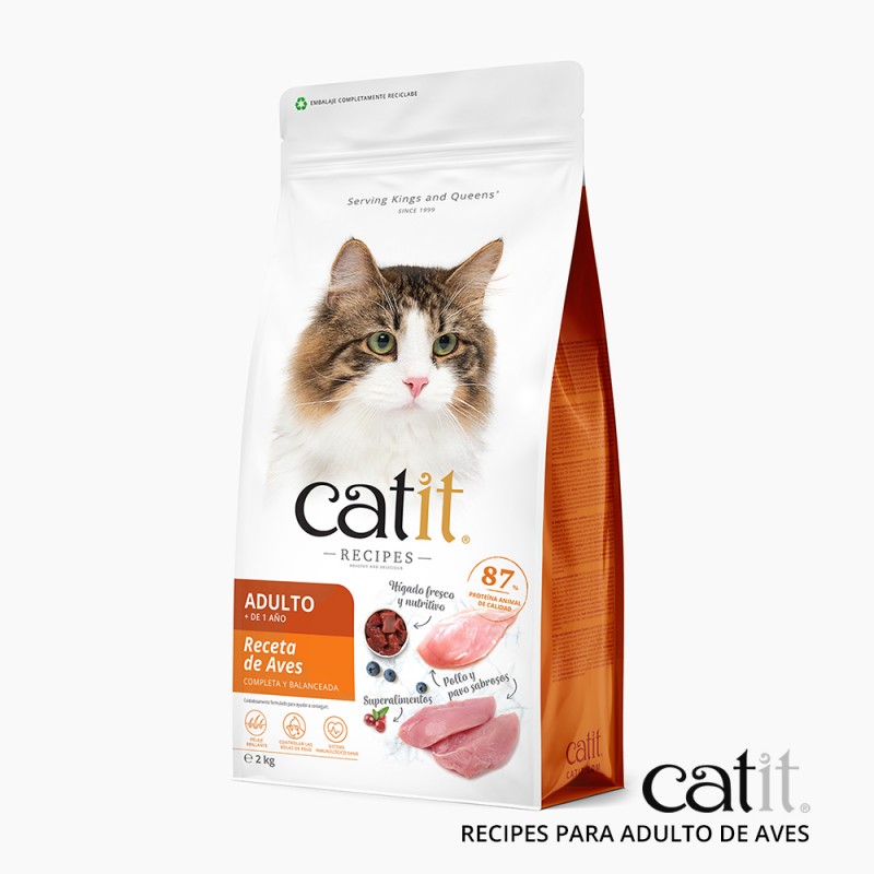 Catit Recipes Ração para Gatos Adultos - Receita de Pássaros, 2 kg