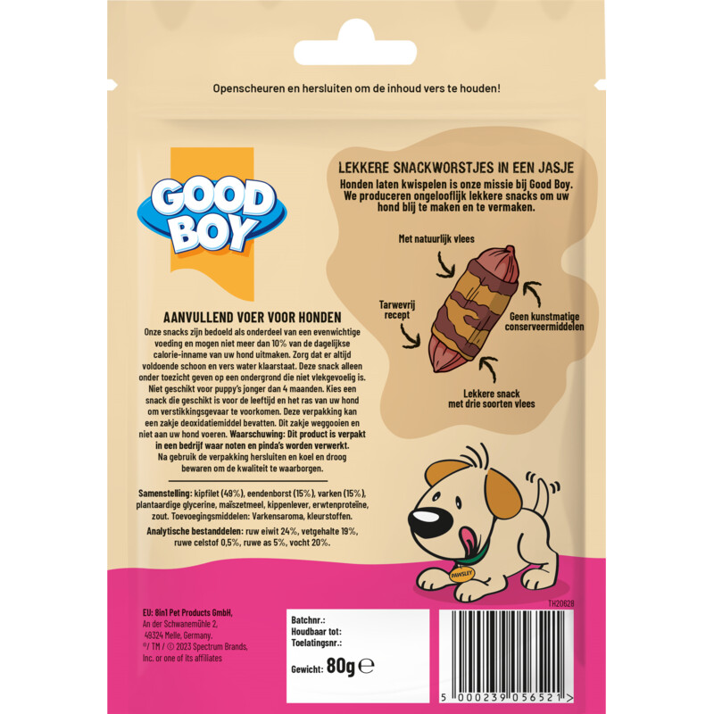 Good boy Lekkere snackworstjes in een jasje
