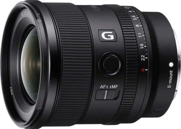 Sony SEL20F18G - Vidvinkel objektiv - 20 mm - f/1.8 G - Sony E-mount - for Cinema Line; a VLOGCAM; a1; a1 II; a6700; a7 IV; a7C; a7C II; a7CR; a7R V; a7s III; a9 III