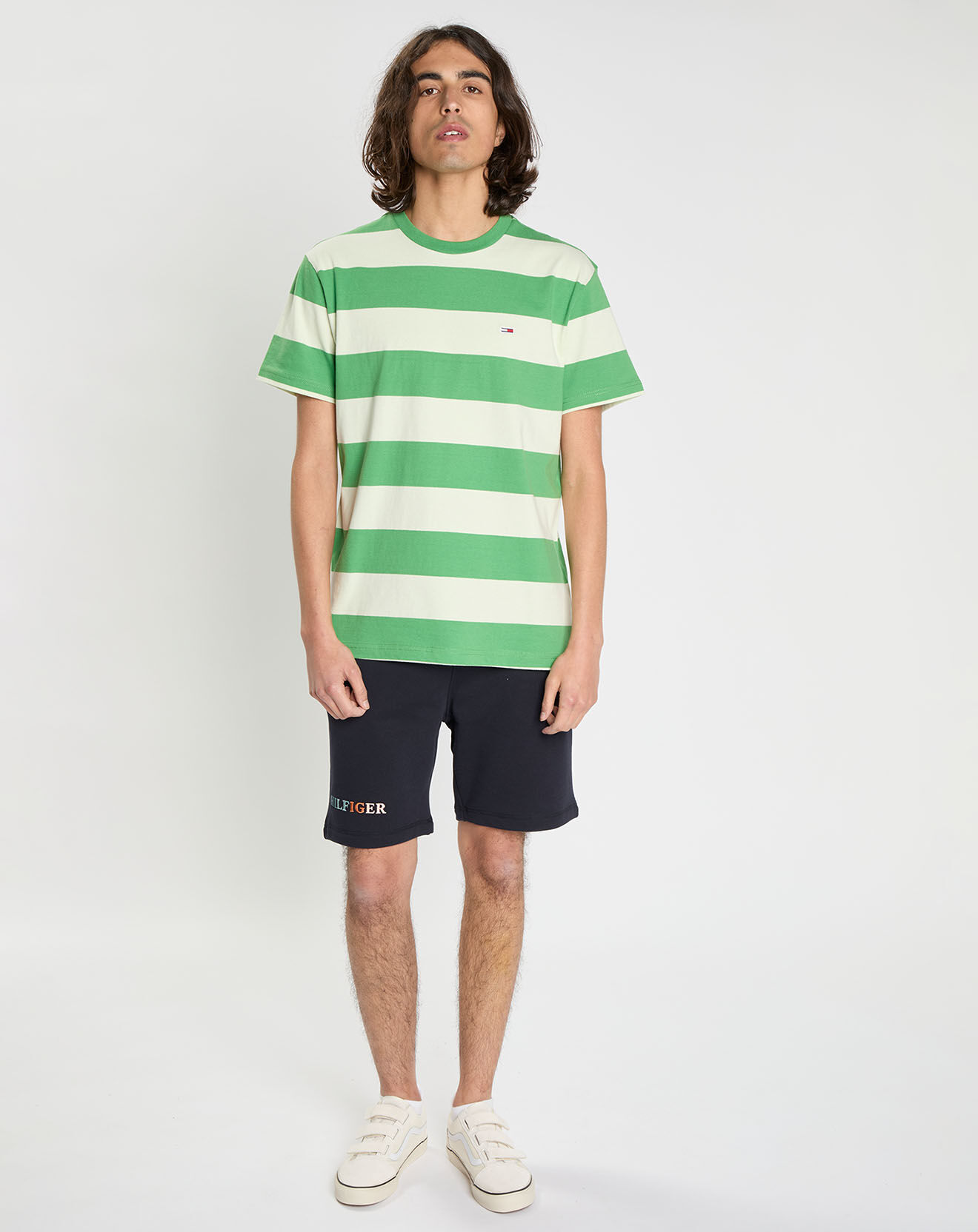Tommy Jeans T-Shirt Tonal rayé blanc/vert