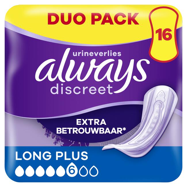 Always Discreet Incontinentieverband Long Plus 2x8 Stuks