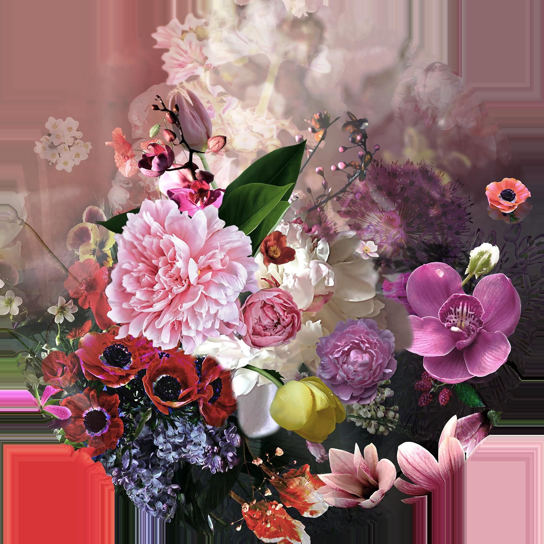 Glasbild BAROQUE FLOWERMIX II