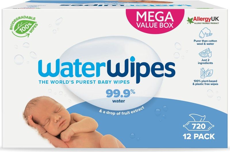 WaterWipes Billendoekjes 720 Stuks - 99.9% Watervrij van Allergenen