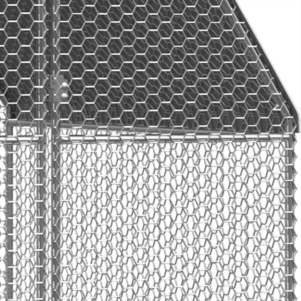 galinheiro de aço galvanizado vidaXL 2x10x2 m