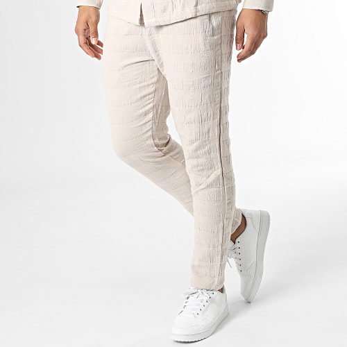 Ensemble Chemise Manches Longues Et Pantalon Beige