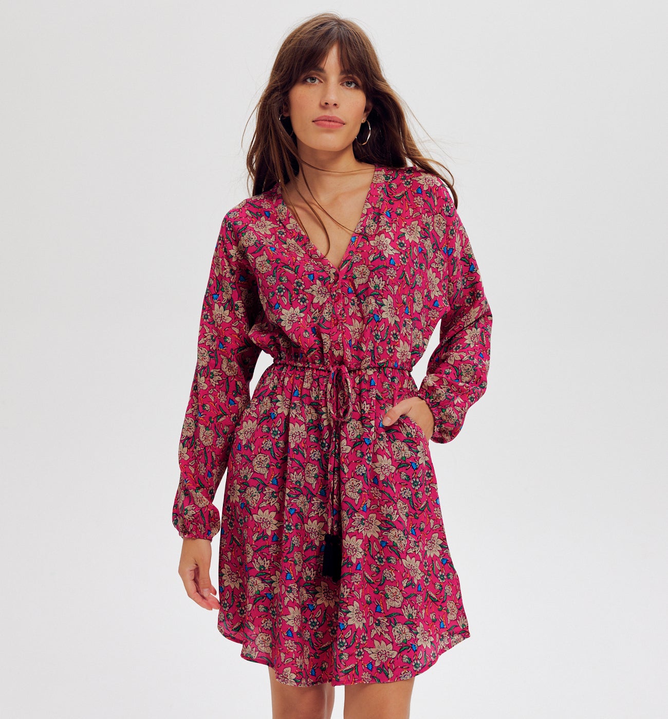 Robe courte imprimée Femme - Imprimé multicolore