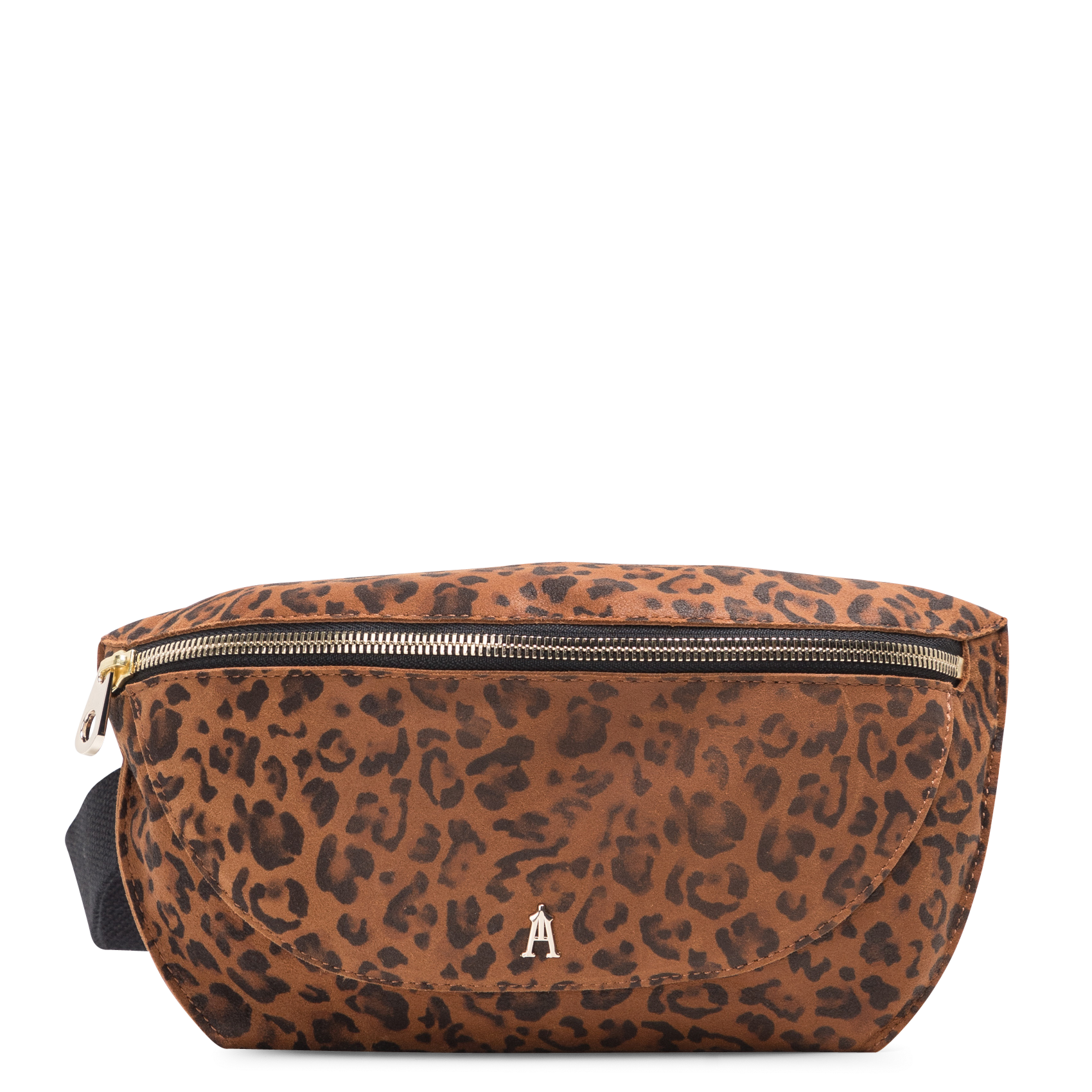 SMILE - Sac banane en cuir à motif léopard | Marron