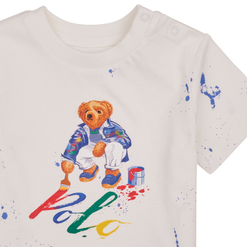 Polo Ralph Lauren - BEAR SS CN-KNIT SHIRTS-T-SHIRT Blanco / Deckwash / Blanco