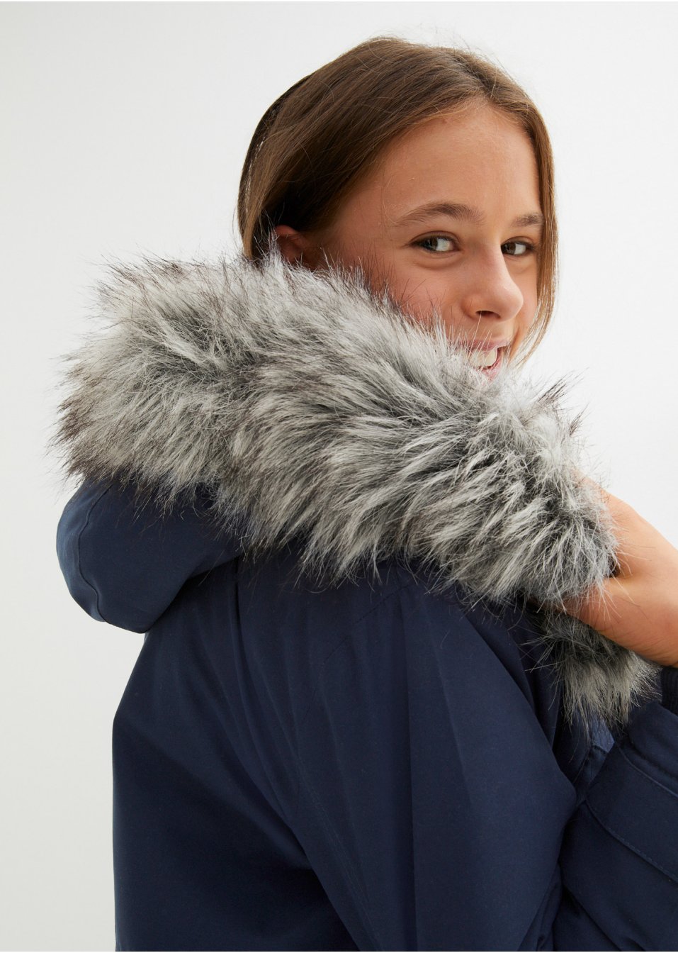 Parka hiver fille avec col synthétique