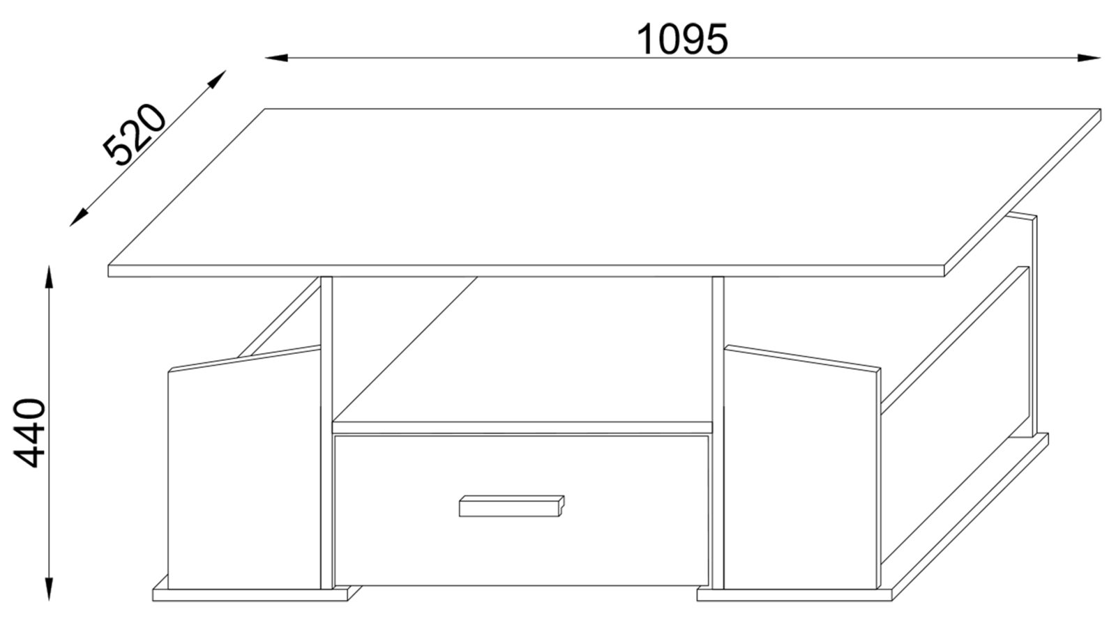 Couchtisch JUNATA - Honig Eiche - 110 cm breit