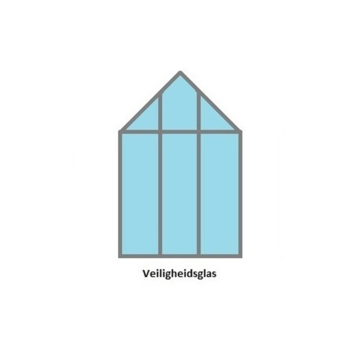 Tuinkas Royal Well Qube 812 zwart gecoat met 3mm veiligheidsglas