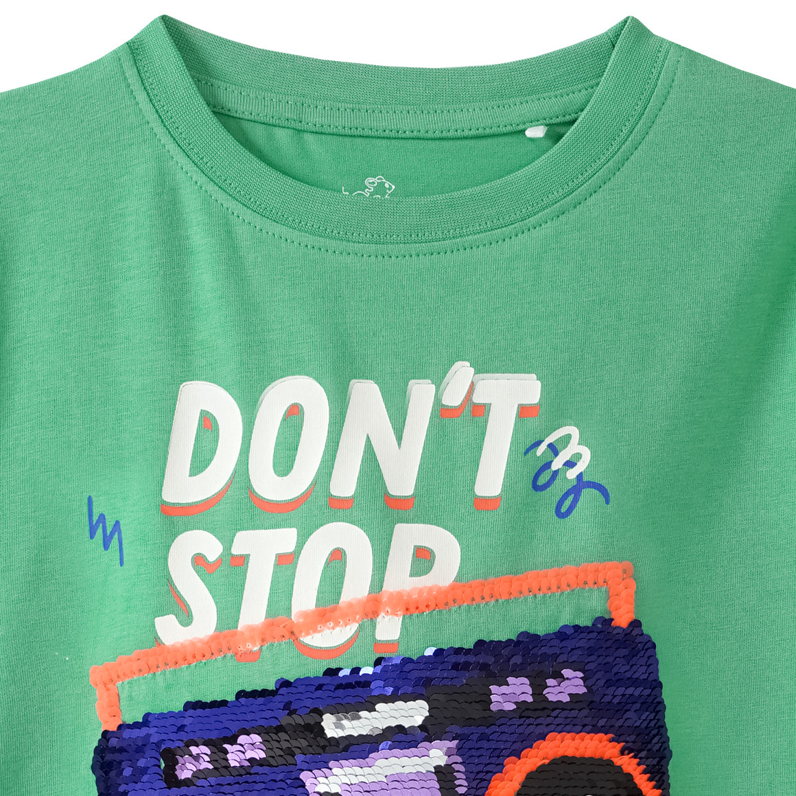 Topolino Jungen T-Shirt mit Wendepailletten grün