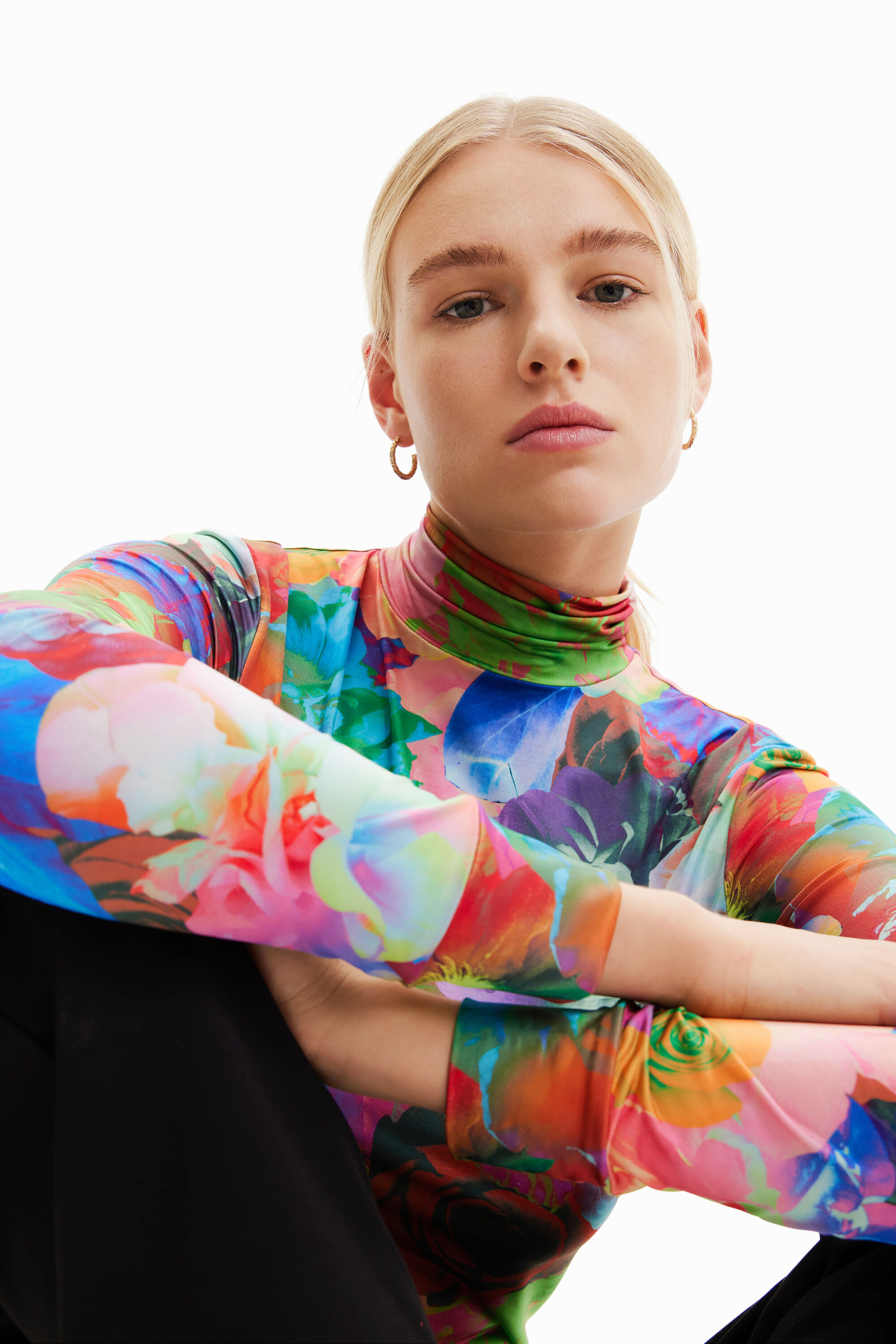 T-shirt slim fleurs