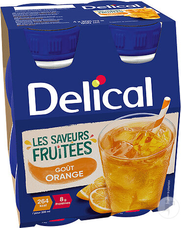 Delical Les Saveurs Fruitées Goût Orange Sans Sucres Boisson 4x200ml
