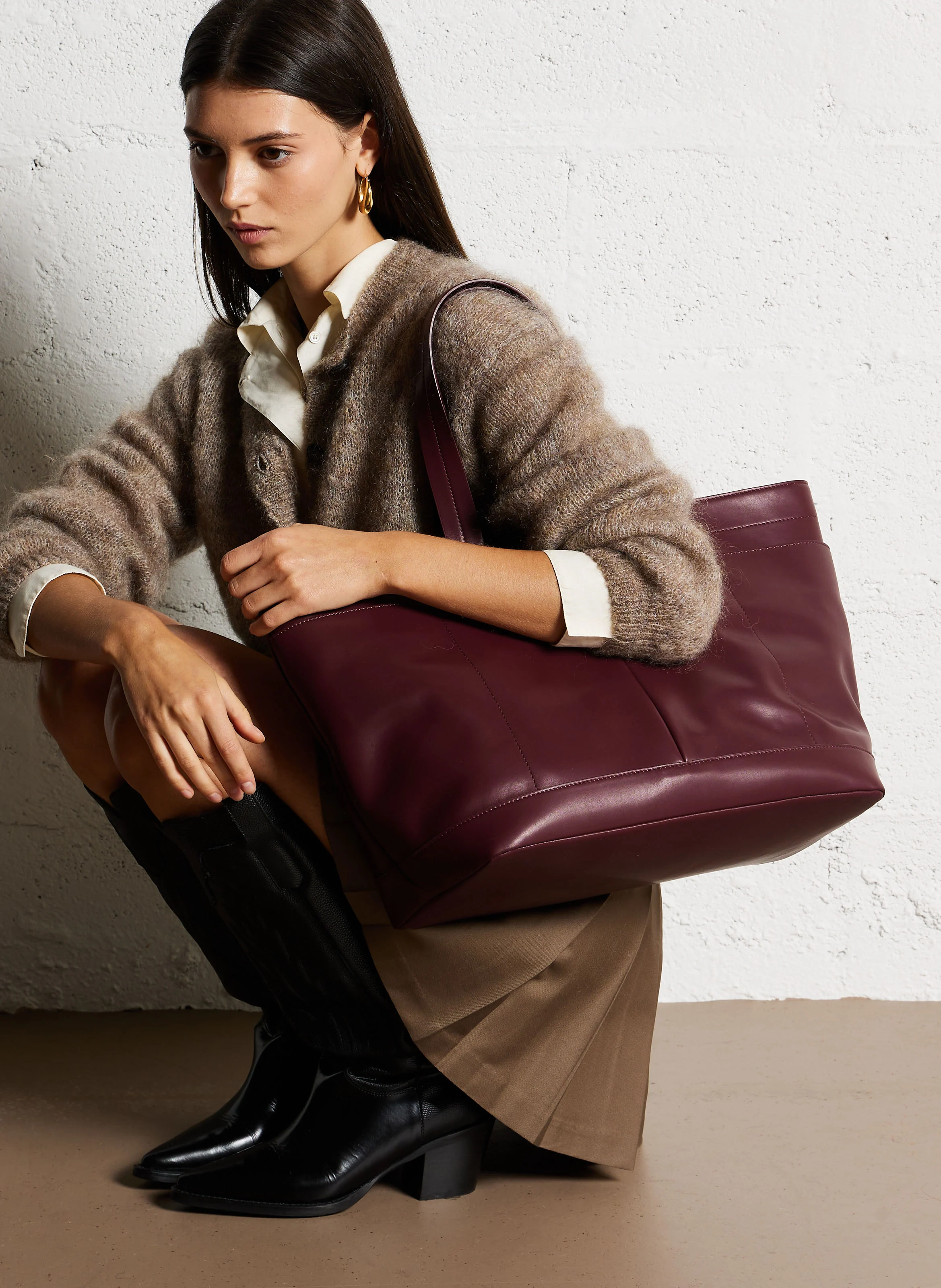 ELENA - Cabas en cuir | Rouge