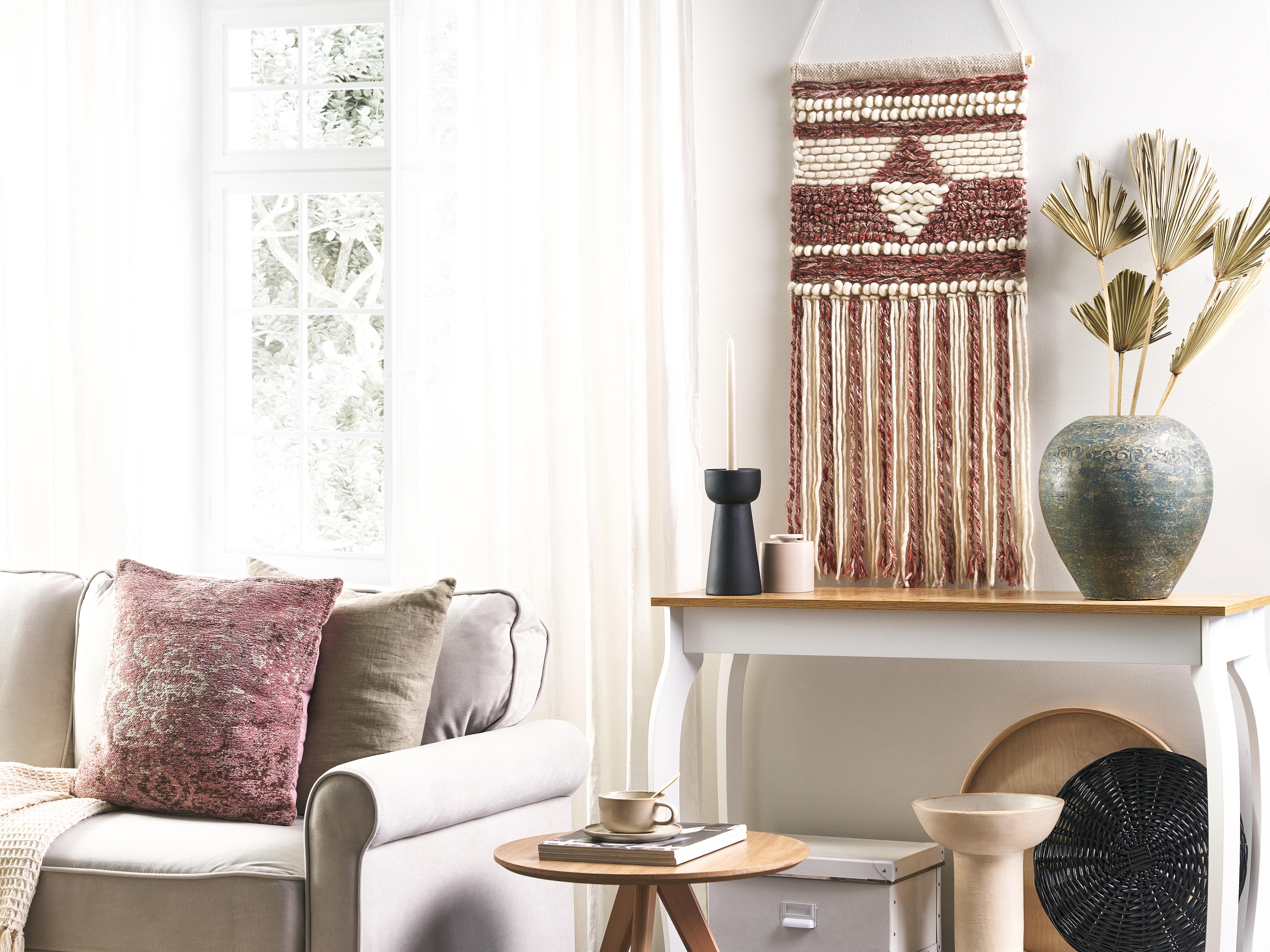 Stoffen wanddecoratie SAIF Wol 90 cm Rood