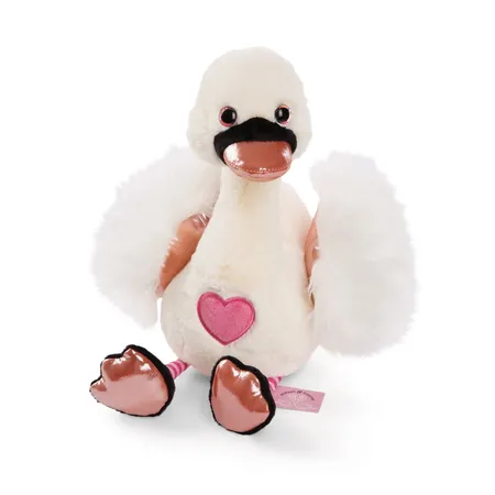 NICI Kuscheltier Weißer Love Schwan GREEN, 35 cm