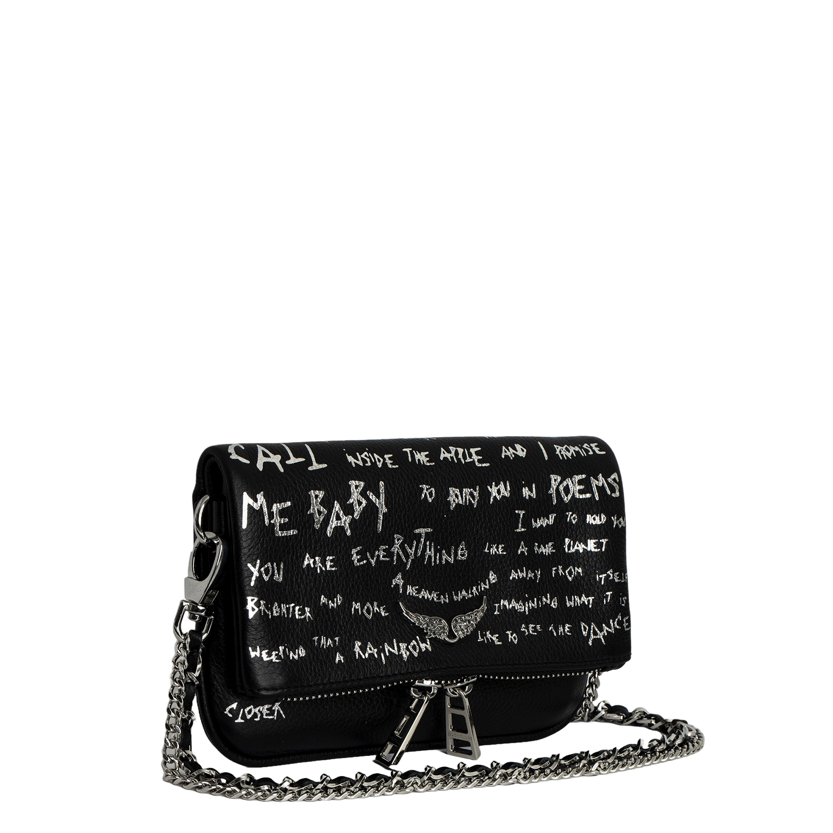 ROCK NANO - Pochette en cuir imprimée | Noir