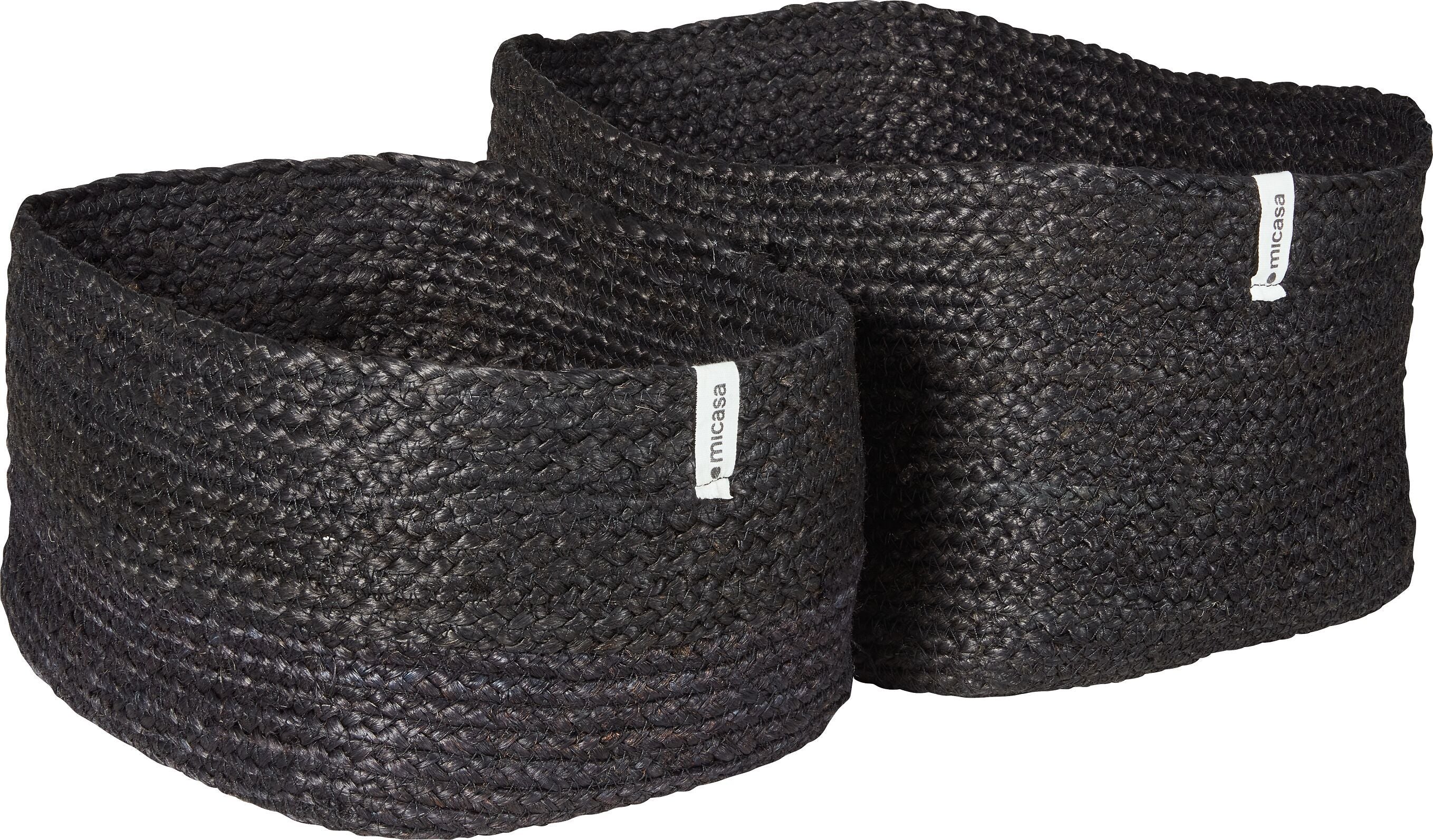 OLIVA Jutekorb schwarz o.Henkel 37x26x20 - Schwarz / B: 26.0 cm x T: 37.0 cm x H: 20.0 cm
