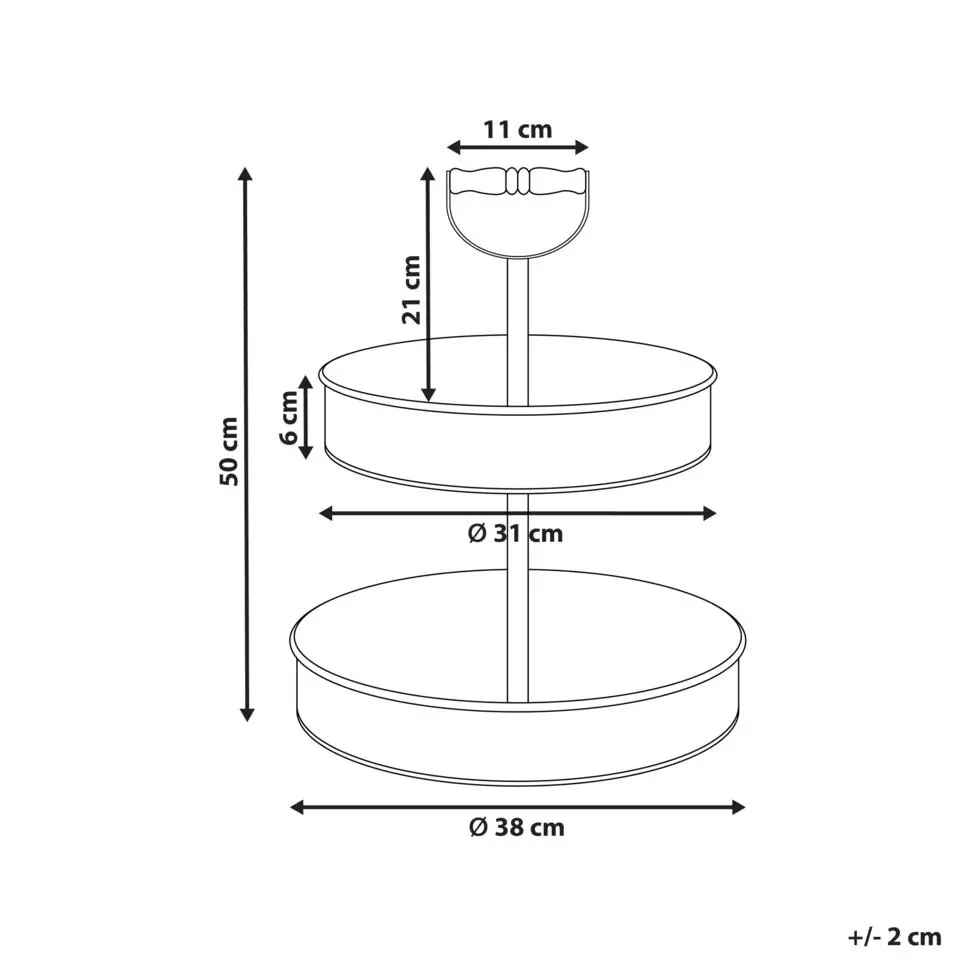 KOUIGN - Etagère - Zilver - 2 lagen - IJzer