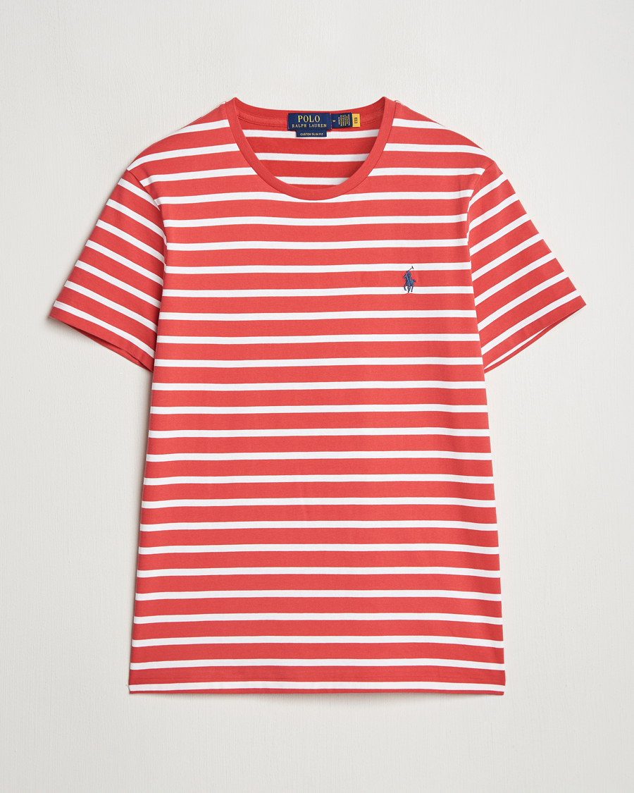 Polo Ralph Lauren Custom Slim Fit Striped T-Shirt Spring Red/White