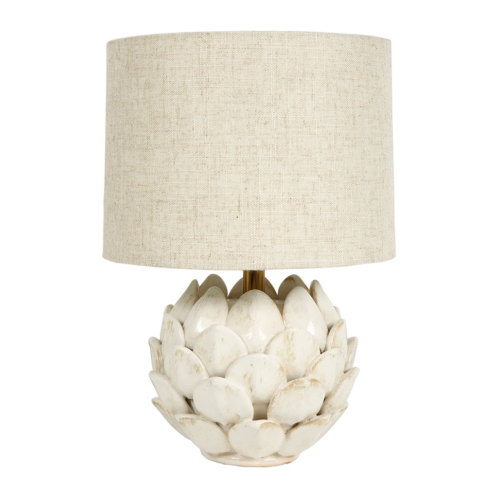 Lampe à poser pétales céramique H 30cm