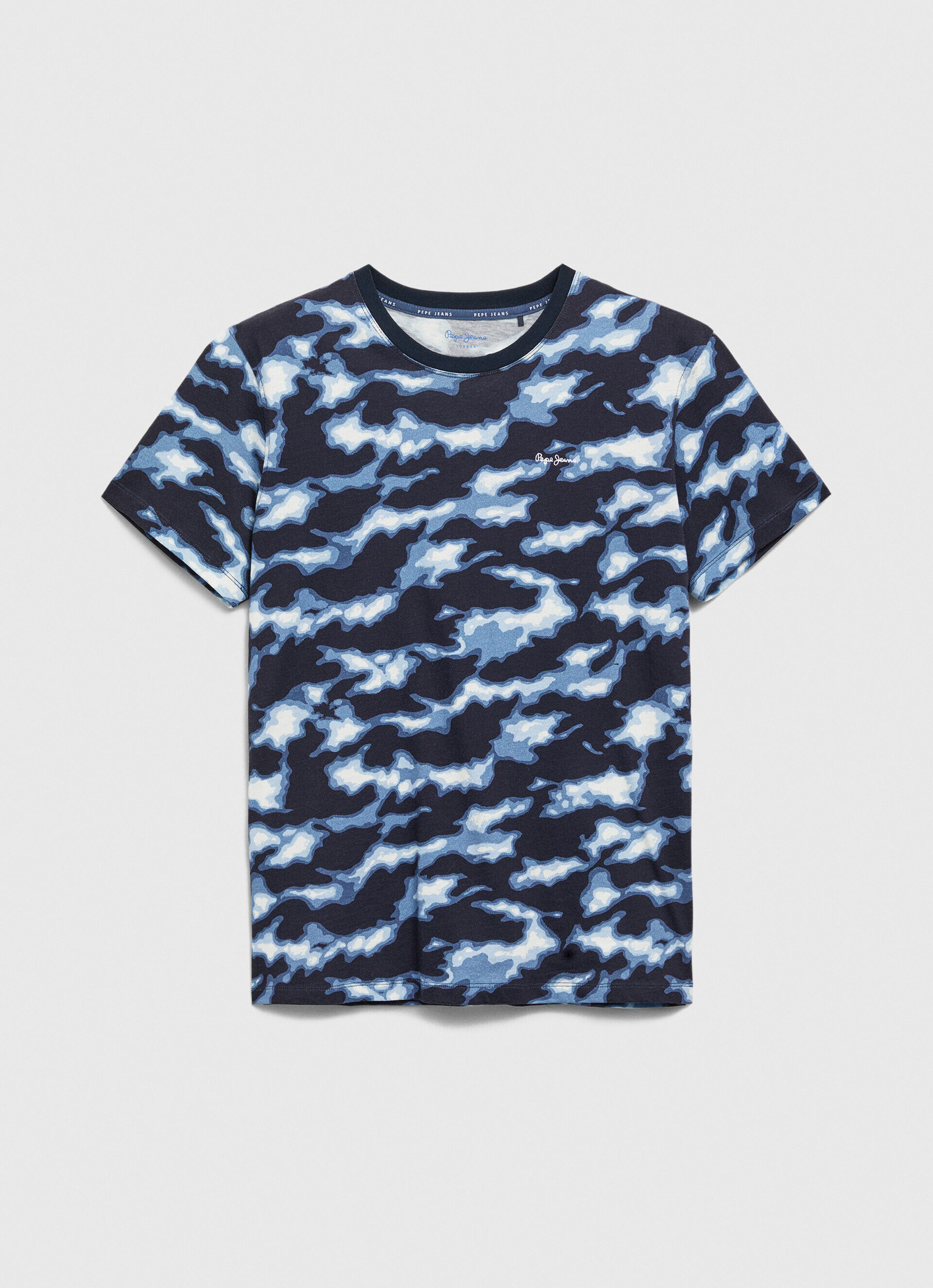 CAMISETA COM ESTAMPA CAMUFLADA - azul ozzy