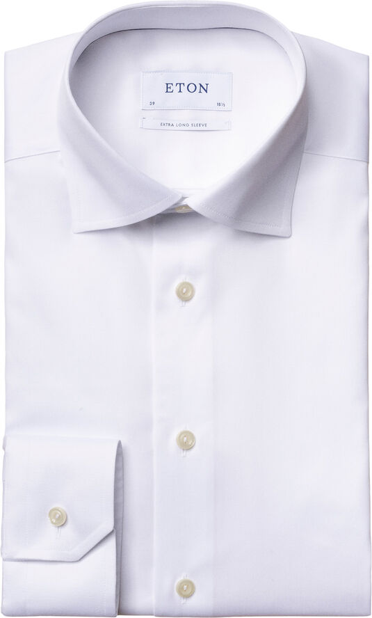 ETON Slim Fit White Signature Twill Shirt Hvid