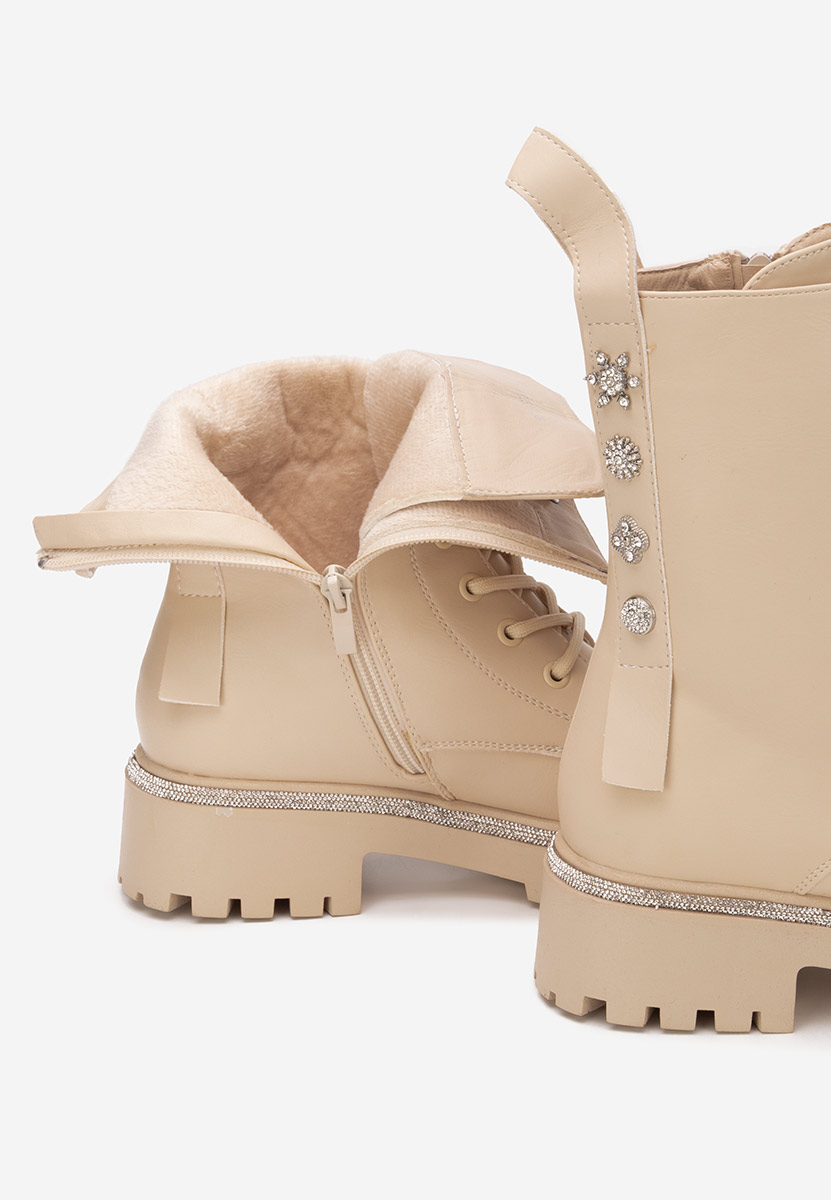 Bottines rangers femme beige Jettie