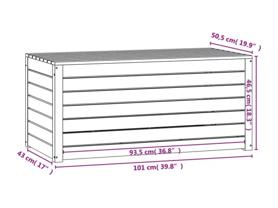 Boîte de jardin marron miel 101x50,5x46,5 cm bois massif de pin