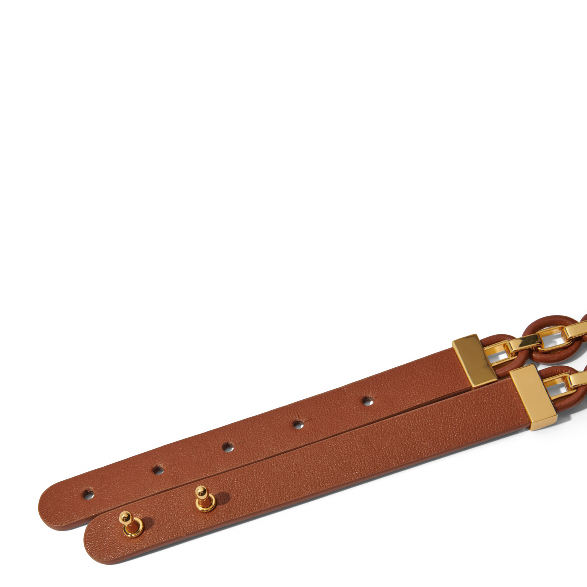 Ceinture avec chaine métallisée | Marron