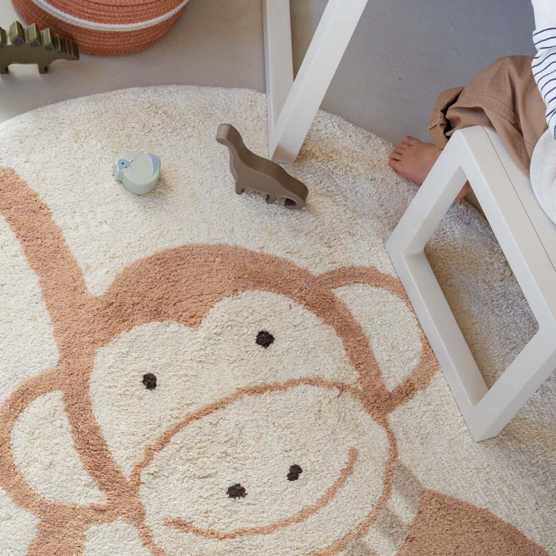 tapis petit vloerkleed little monkey - 120x120 cm