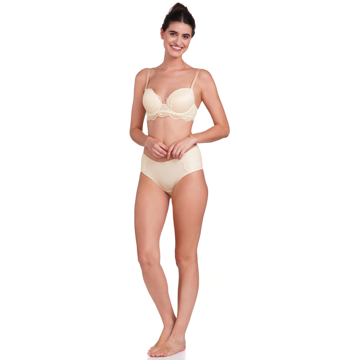 Gina Benotti Damen Panty mit Spitzeneinsatz creme
