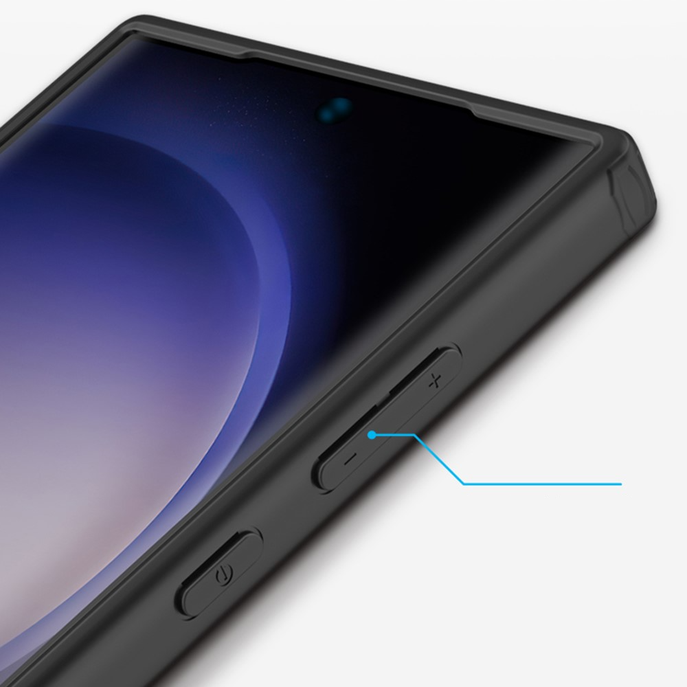 Samsung Galaxy S24 Ultra Hybrid Bumper Hülle Matte Beschichtung (Anti-Fingerprint) - Schwarz / Transparent