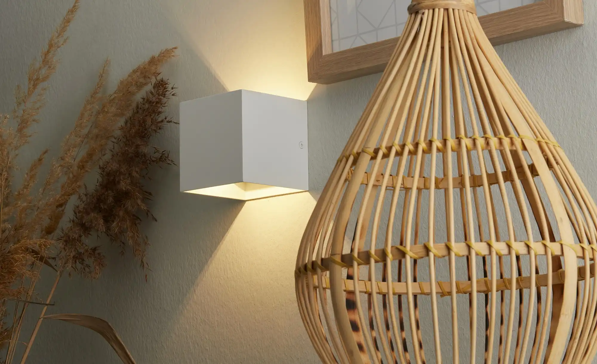 Trio LED-Wandleuchte, ´Kubus` weiß matt